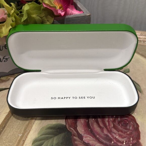 Kate Spade New York Eyeglass Case So Happy to See You Green - Picture 2 of 8